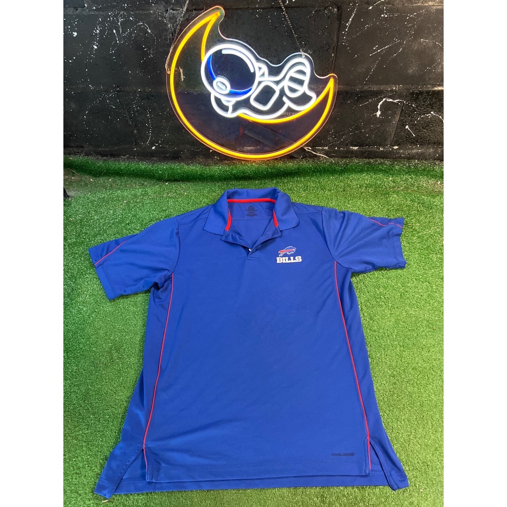 Buffalo Bills NFL Polo Shirt, Men's Blue Short Sleeve Collared‎ Top Size XL